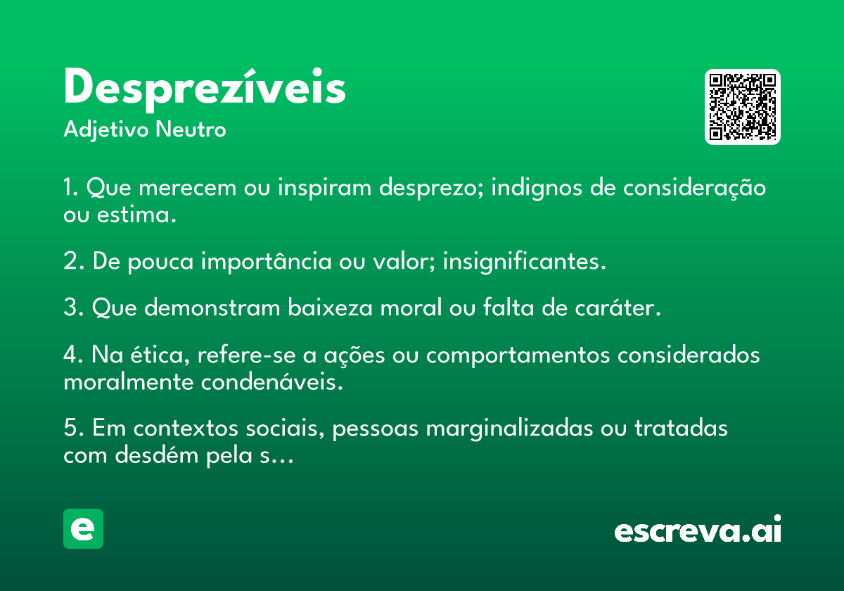 desprezíveis