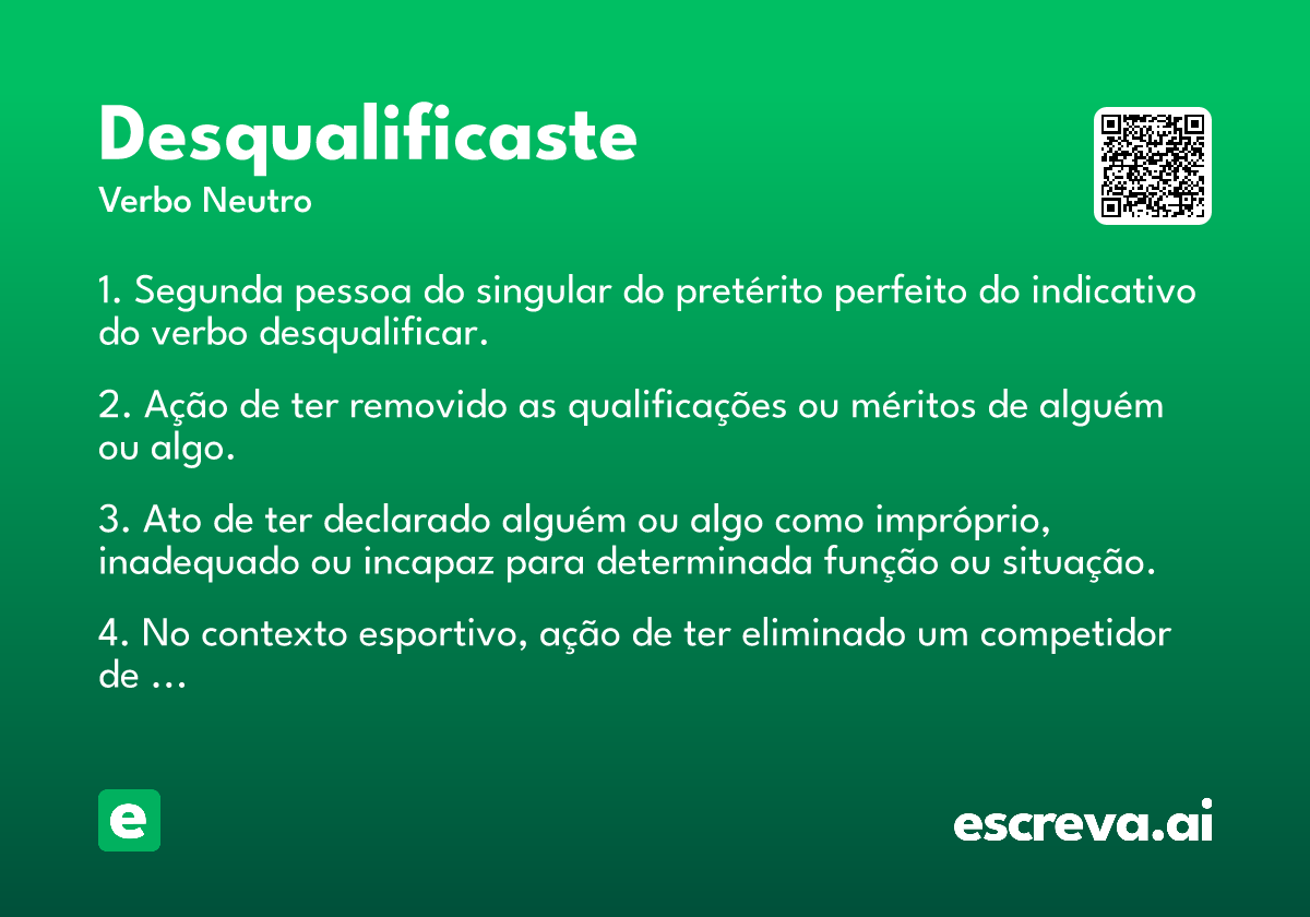 desqualificaste