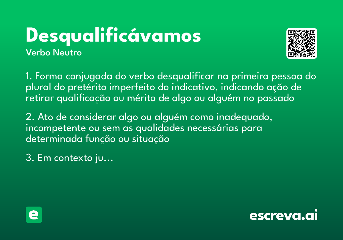 desqualificávamos