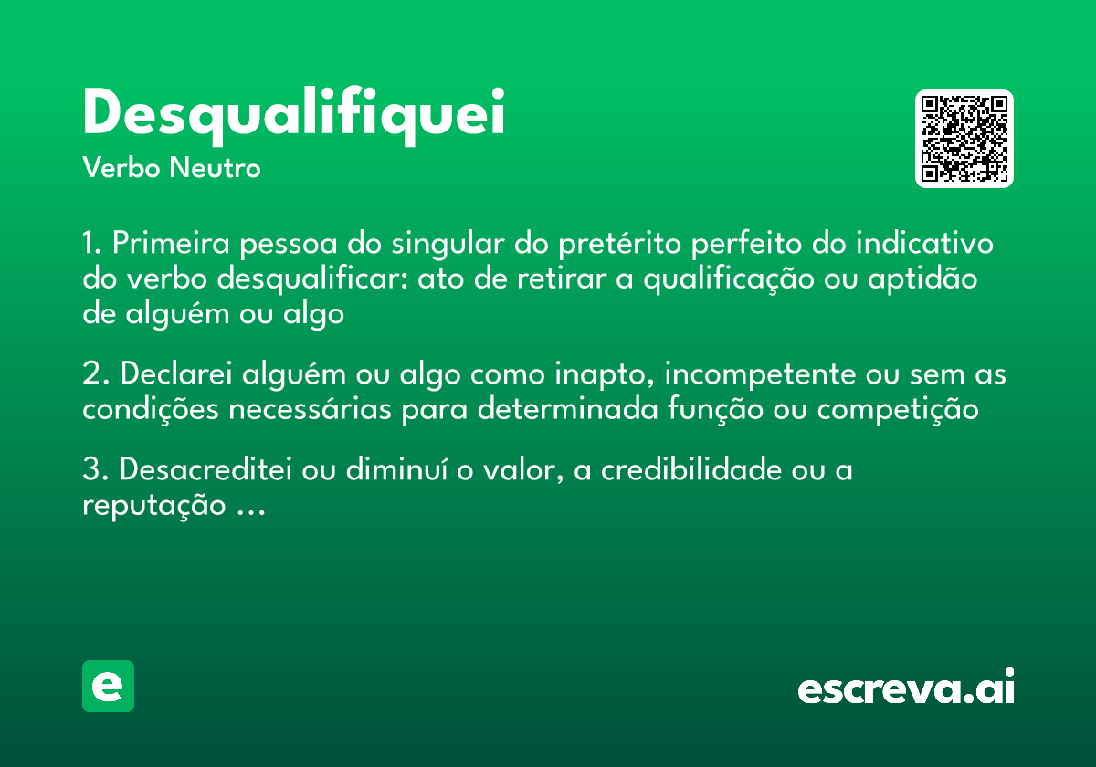desqualifiquei