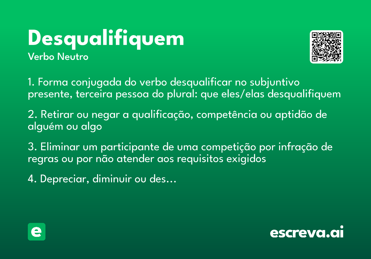 desqualifiquem