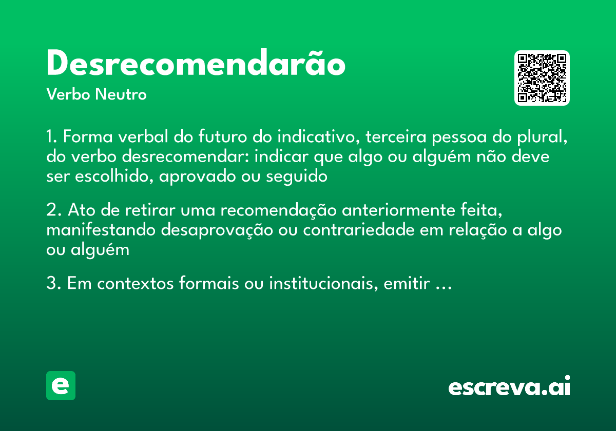 desrecomendarão