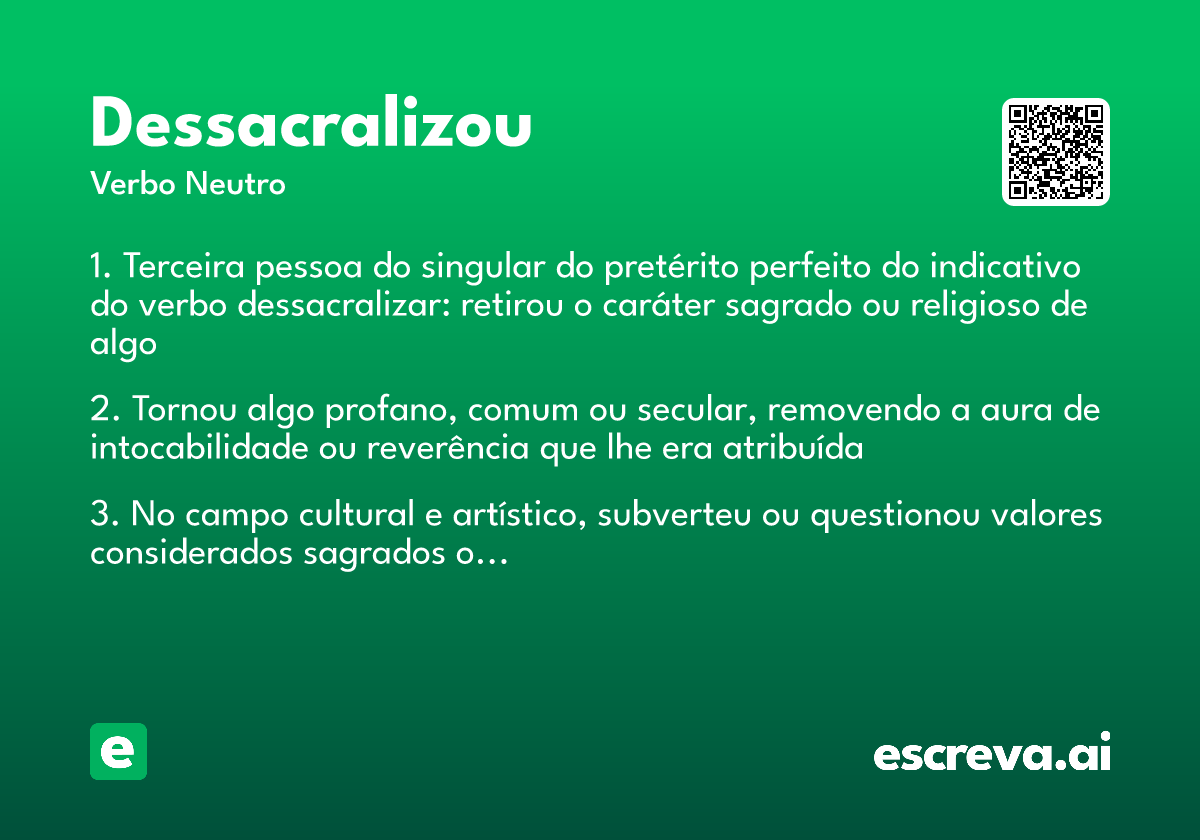 dessacralizou