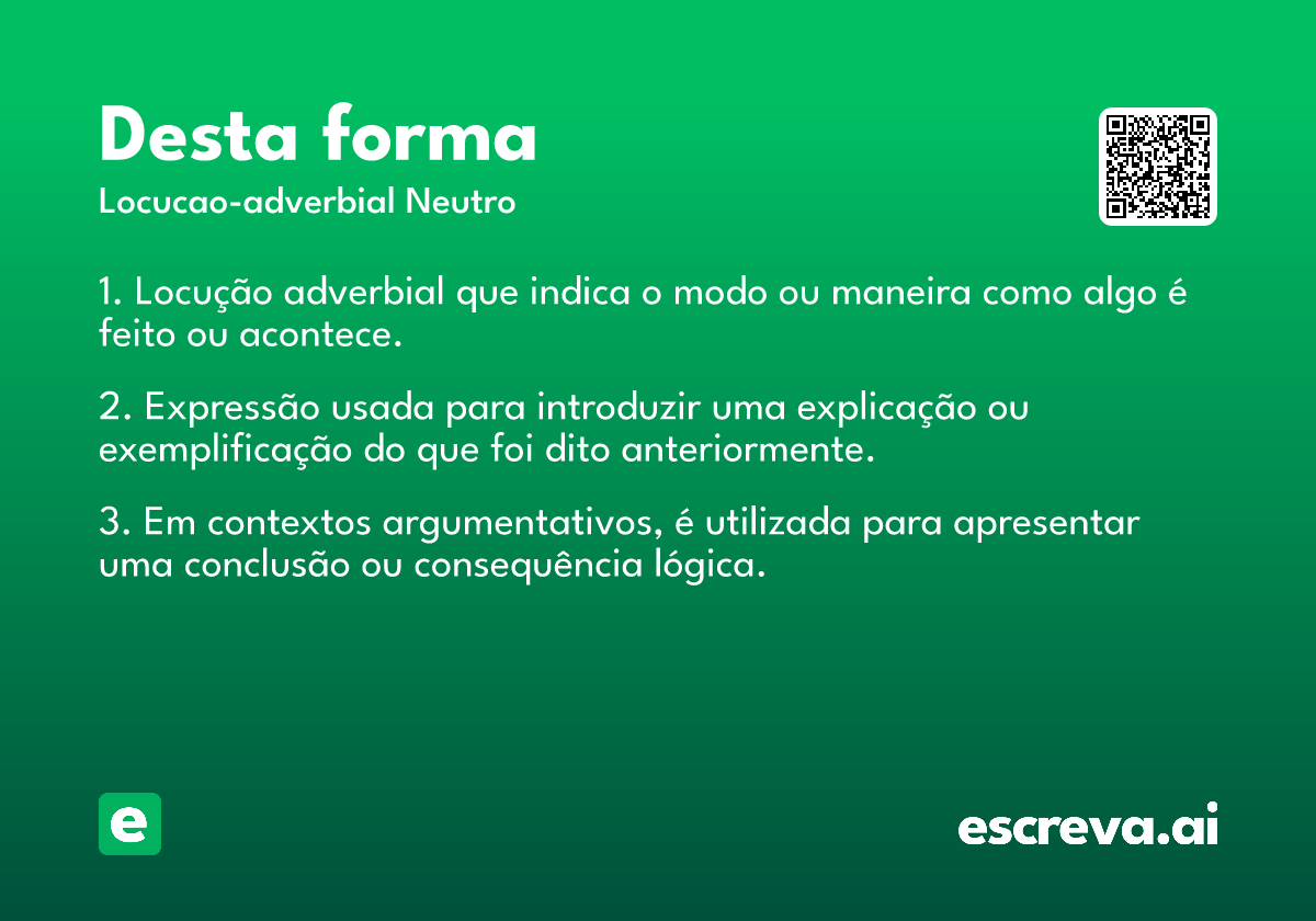 desta forma