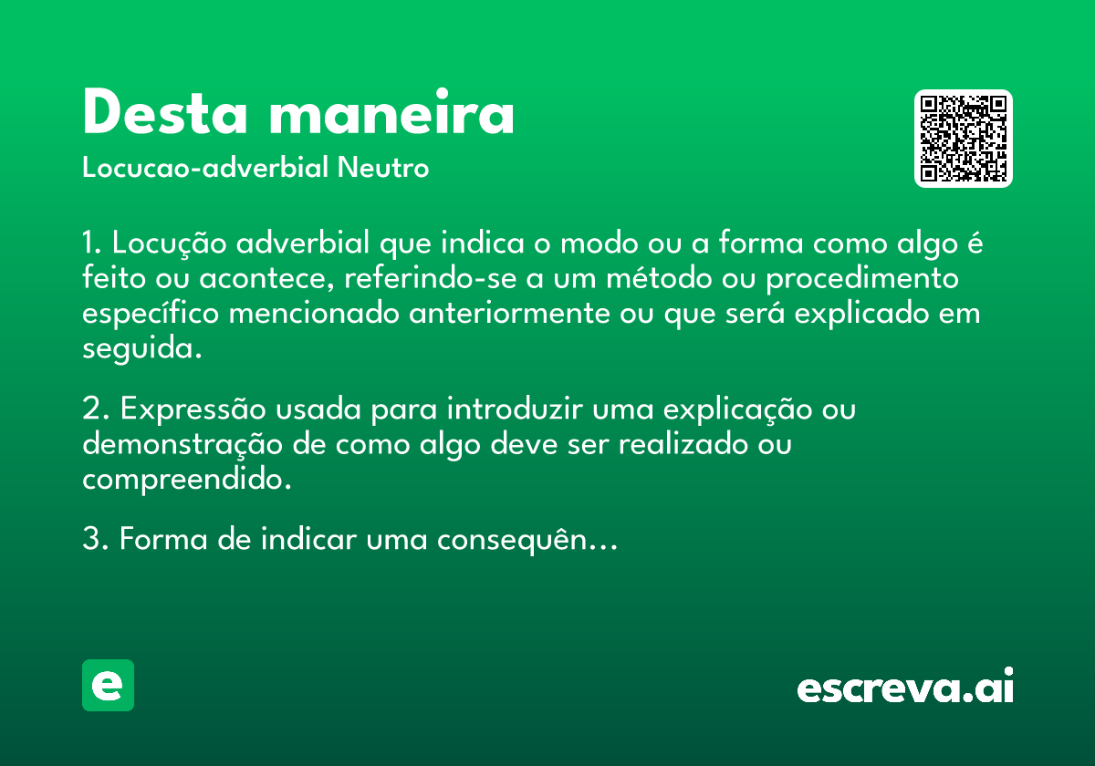 desta maneira