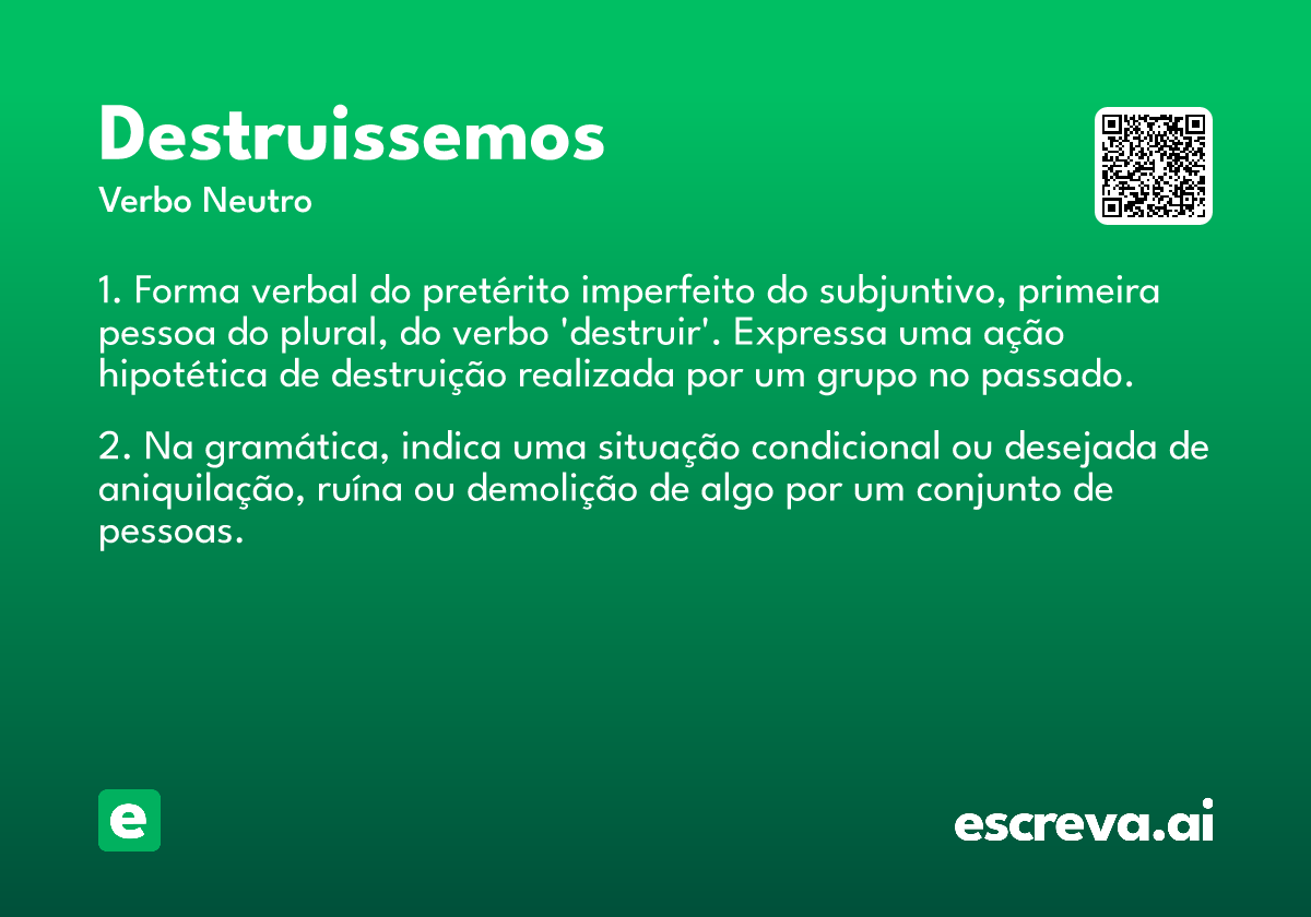 destruissemos