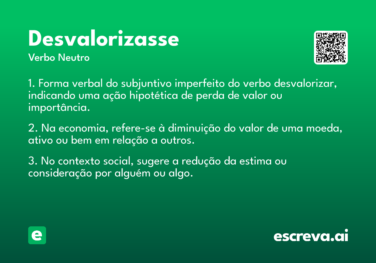 desvalorizasse