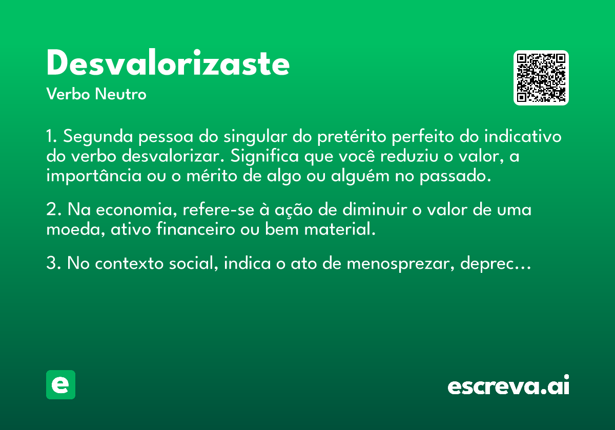 desvalorizaste