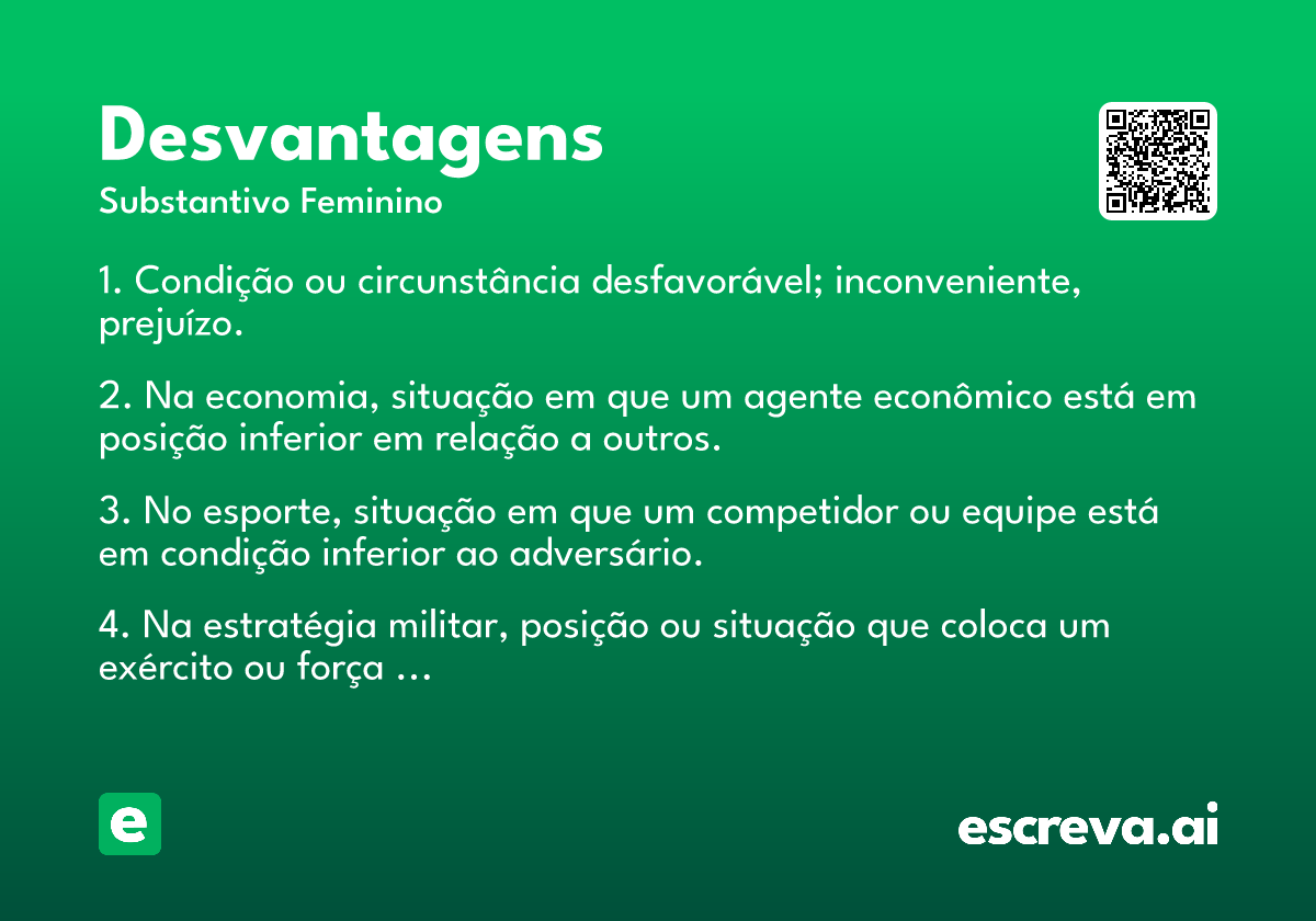 desvantagens