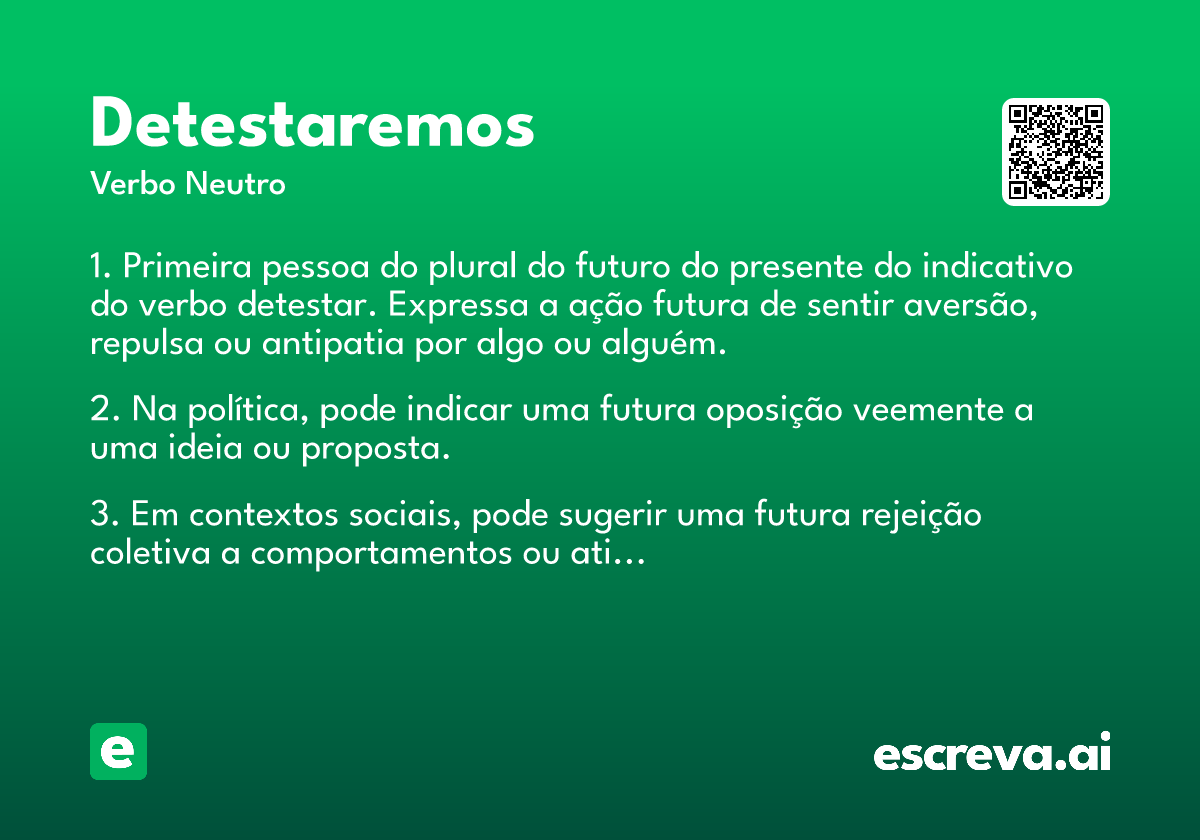 detestaremos
