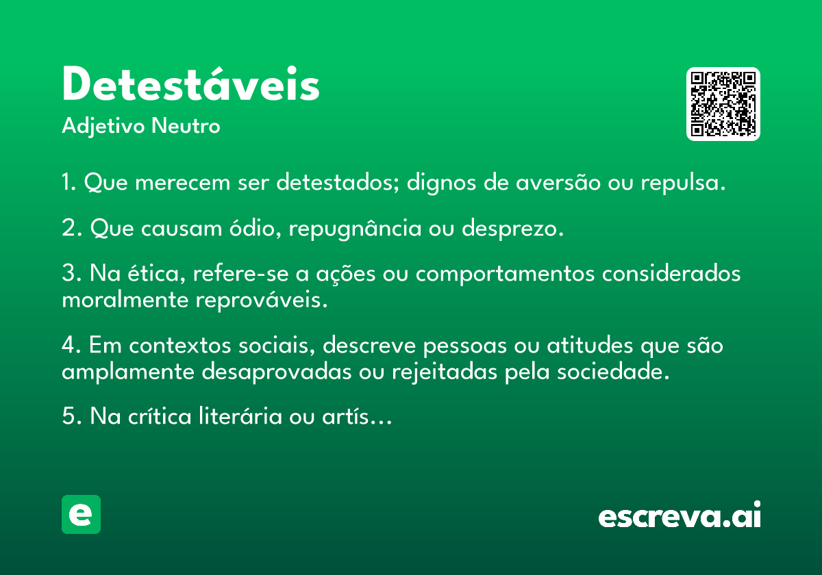 detestáveis