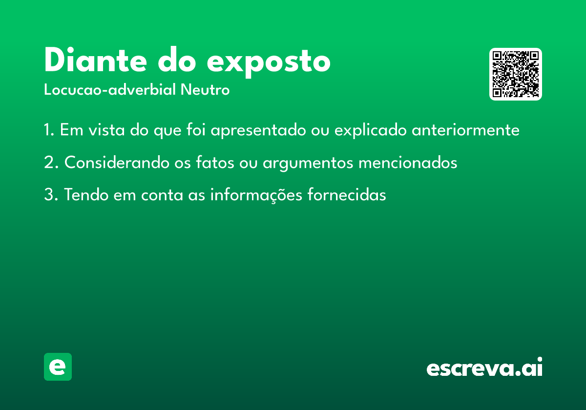 diante do exposto