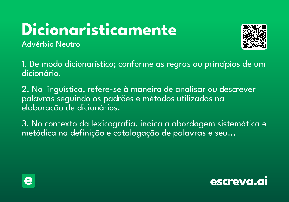 dicionaristicamente