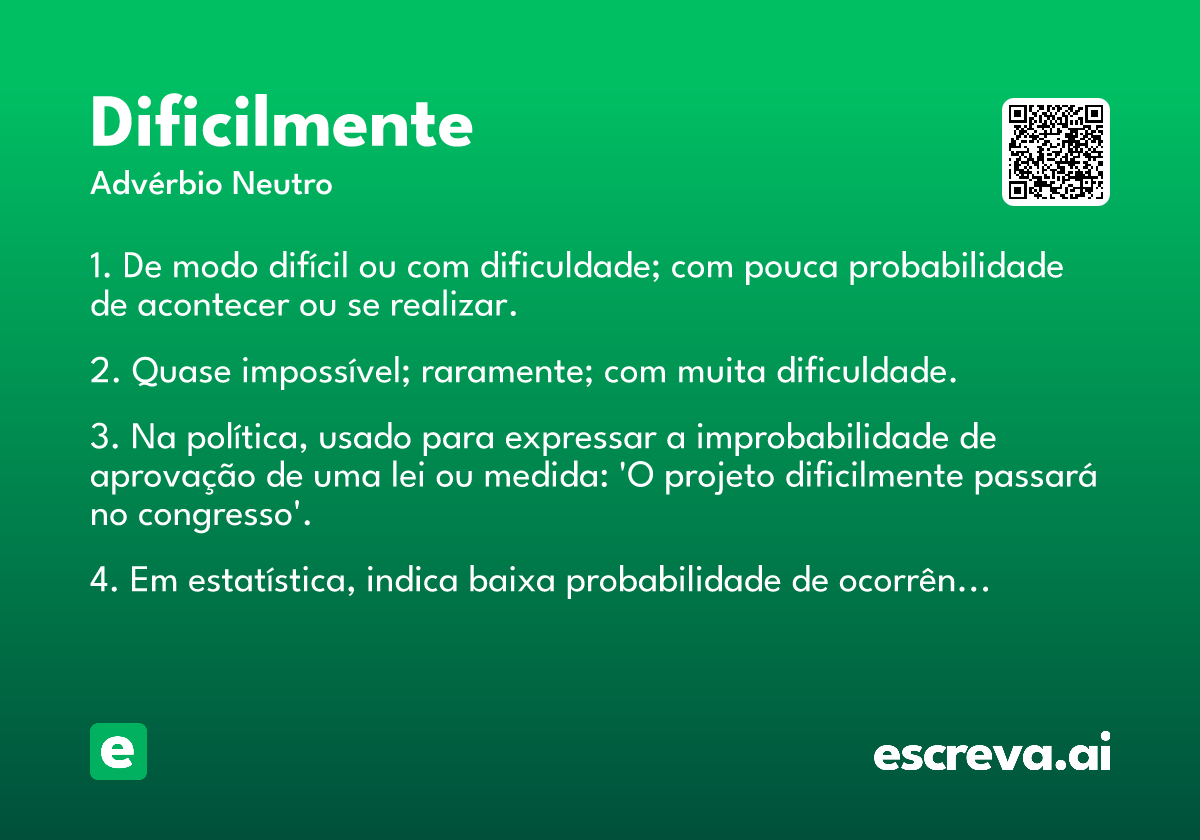 dificilmente