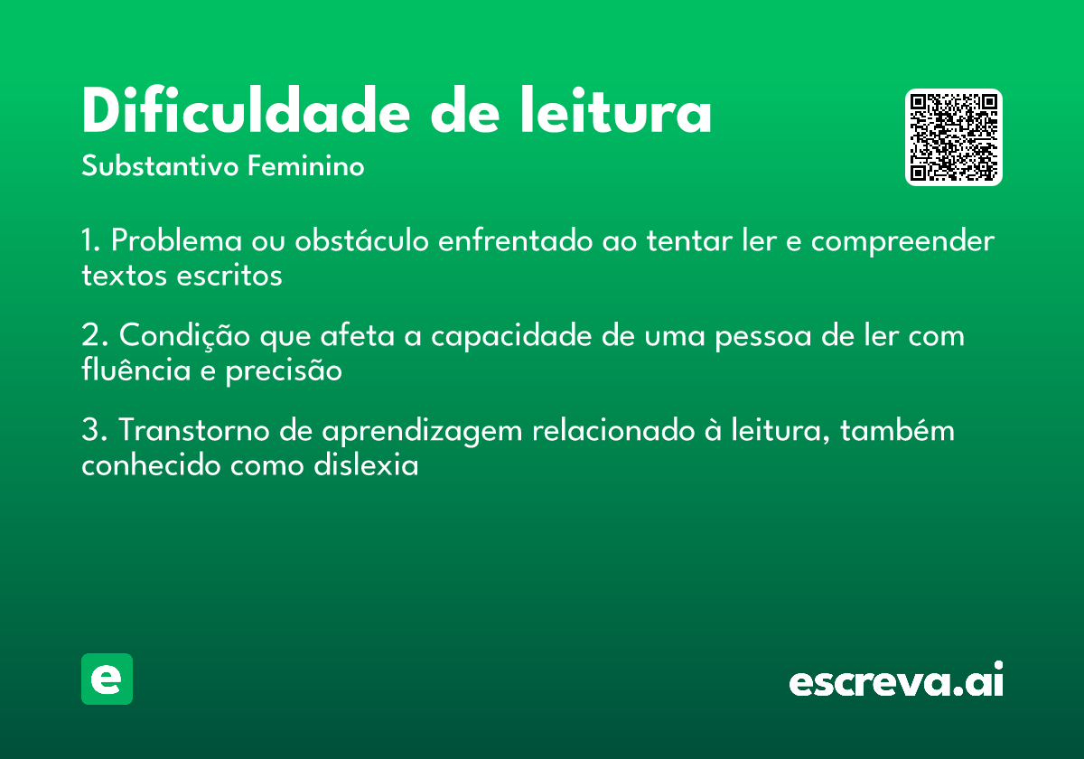 dificuldade de leitura
