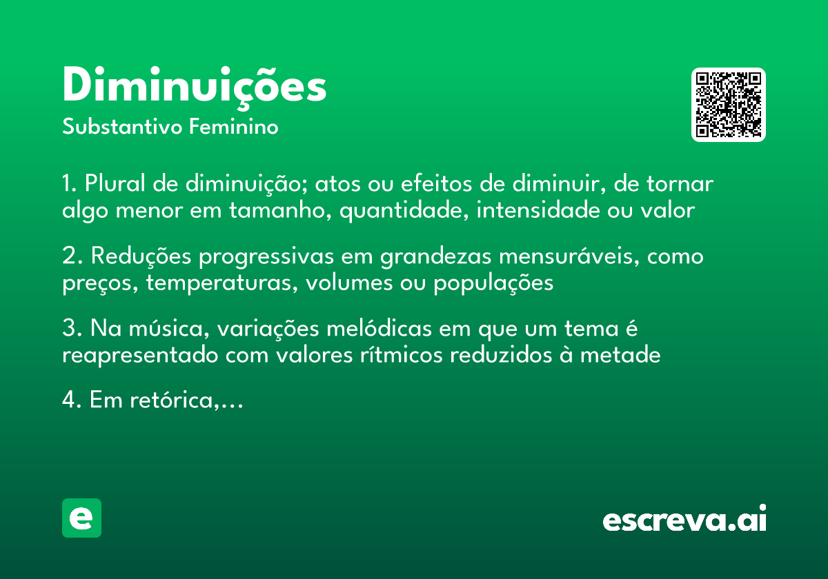 diminuições