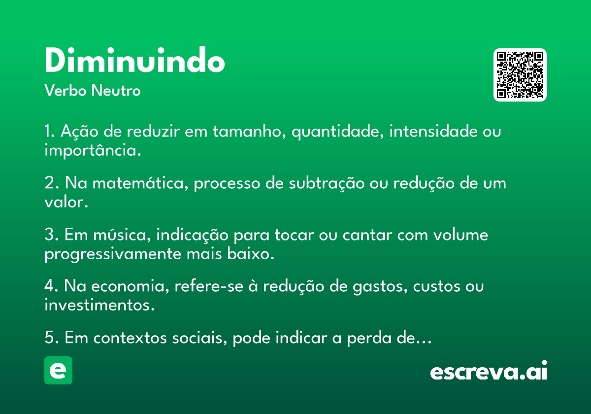 diminuindo