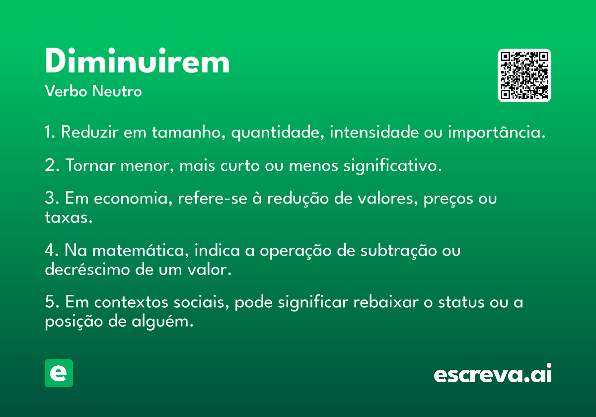 diminuirem