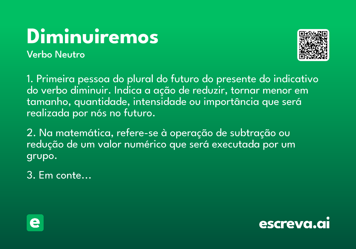 diminuiremos