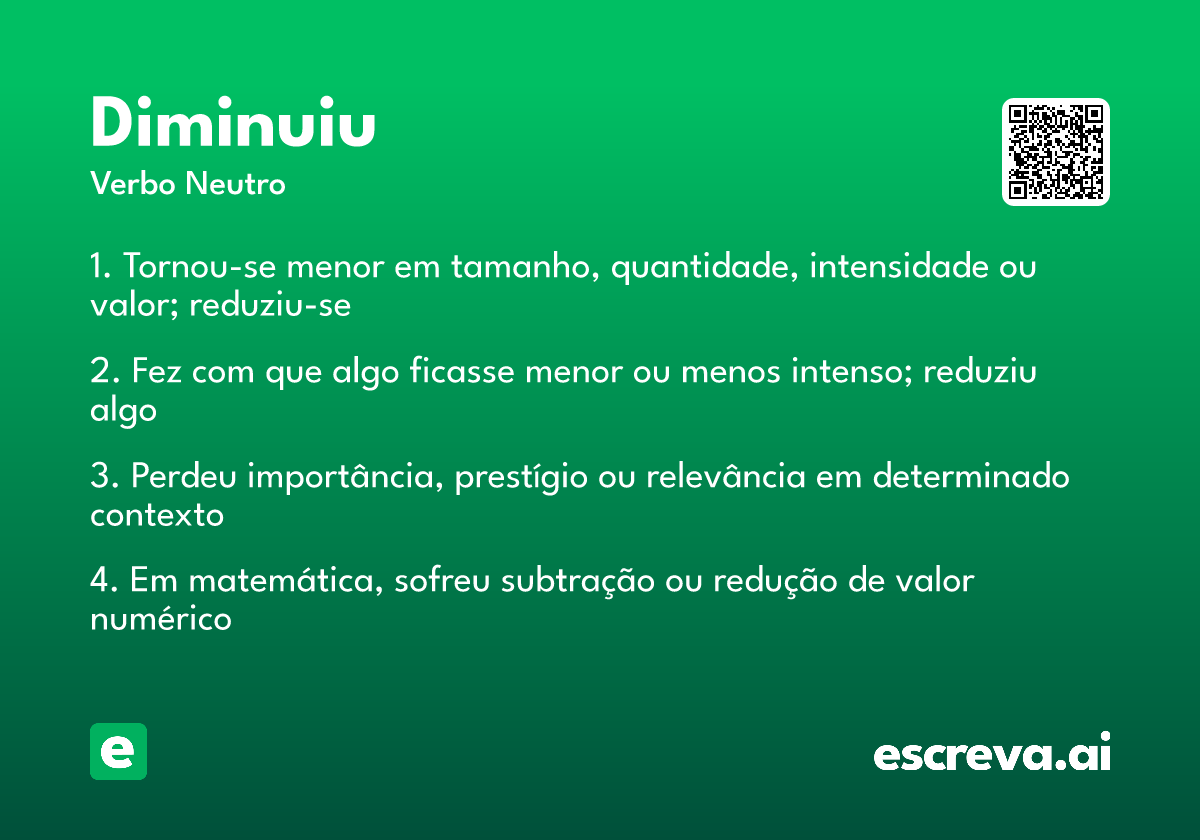 diminuiu