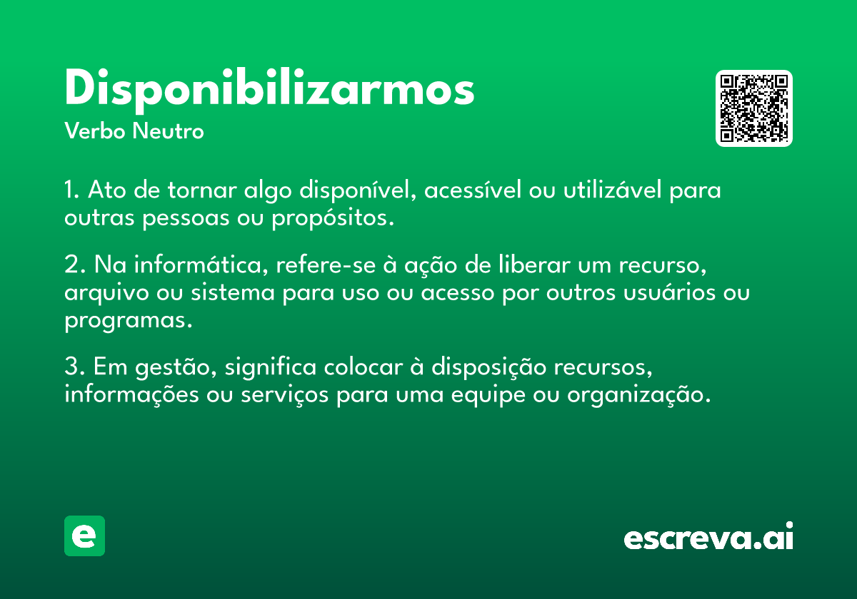 disponibilizarmos