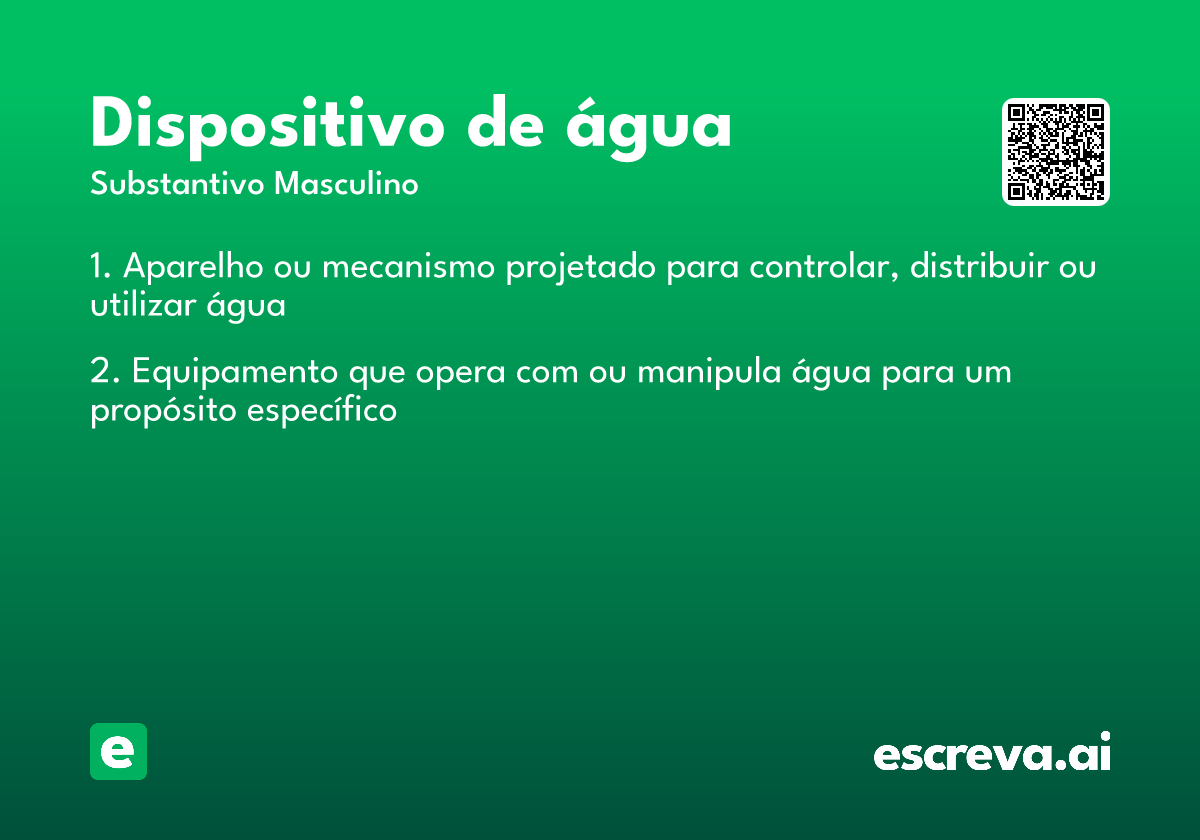 dispositivo de água
