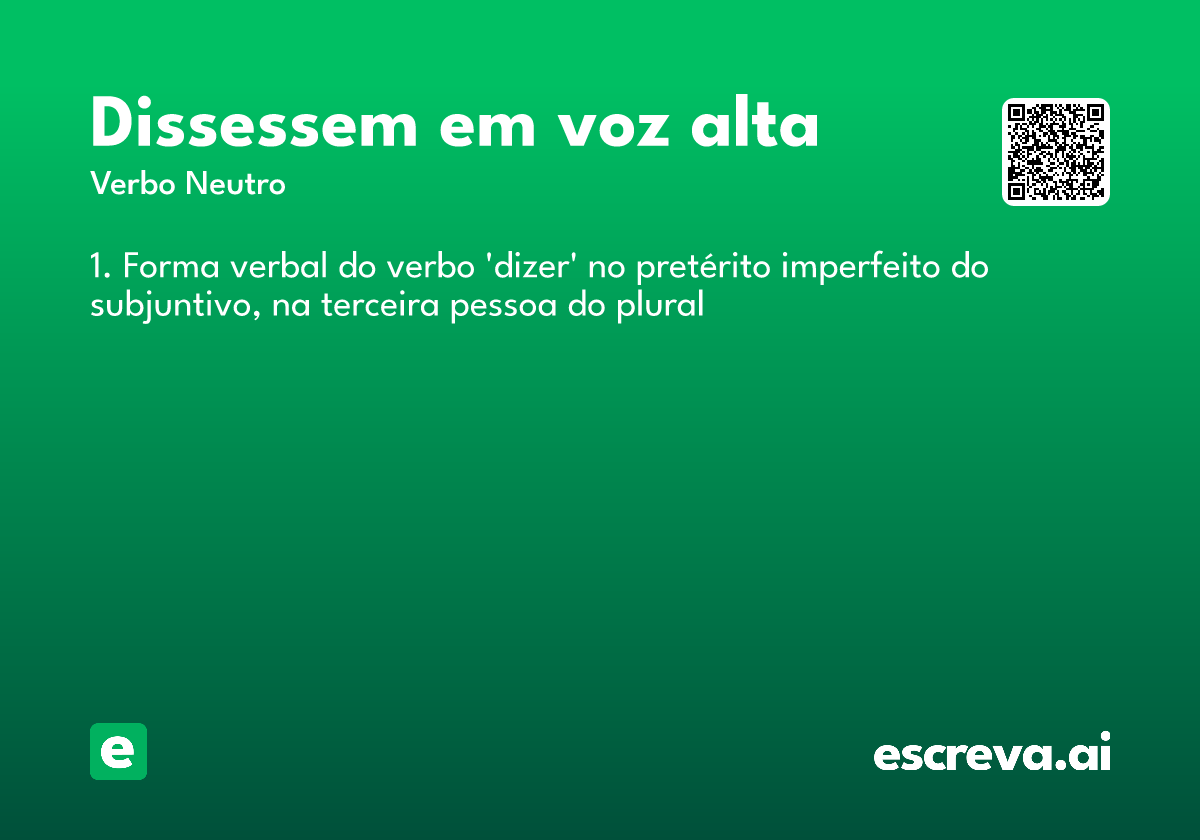 dissessem em voz alta