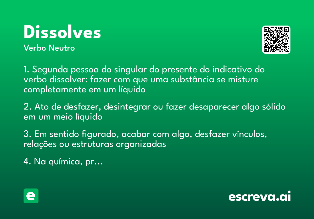 dissolves