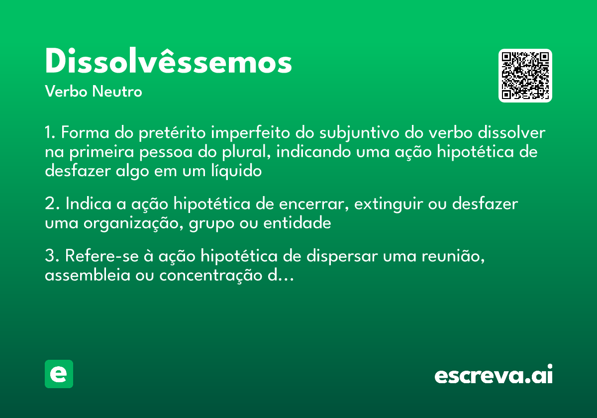 dissolvêssemos