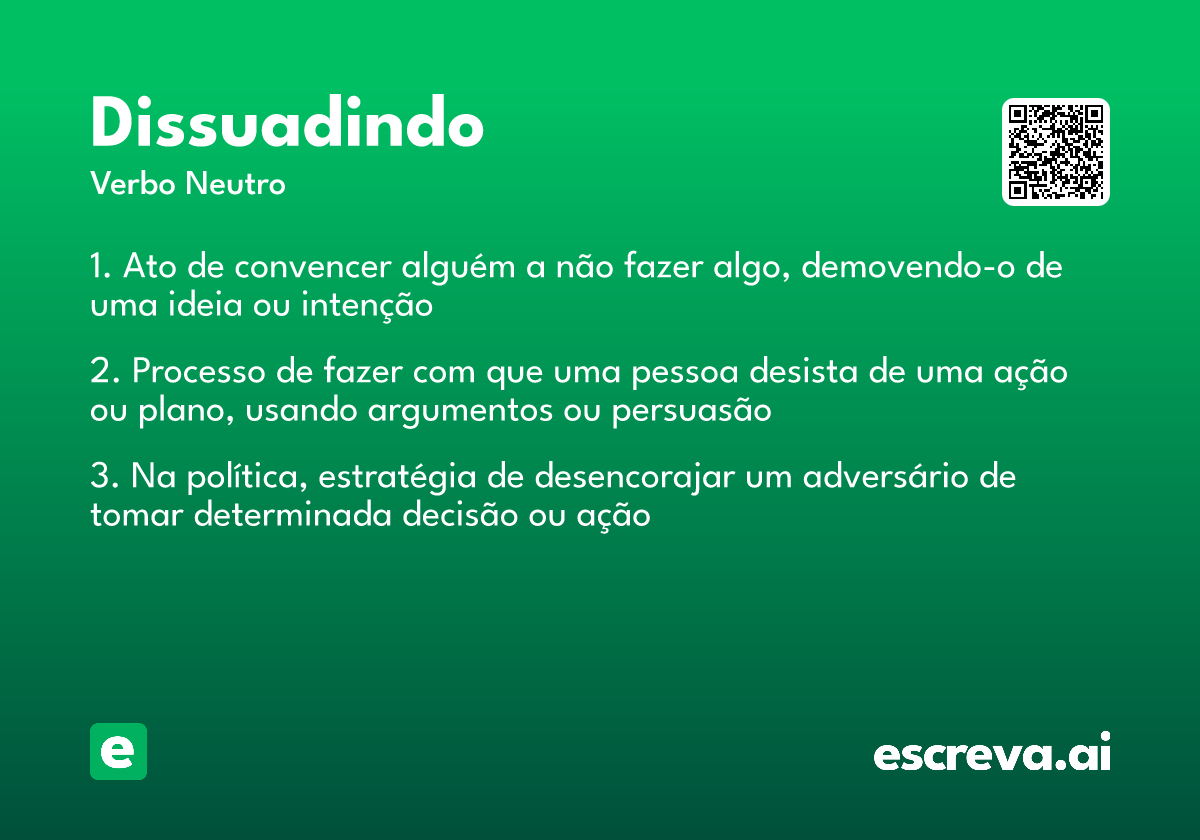 dissuadindo