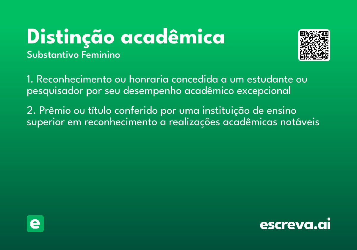 distinção acadêmica