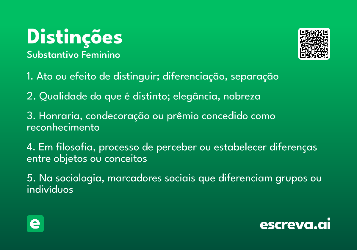 distinções