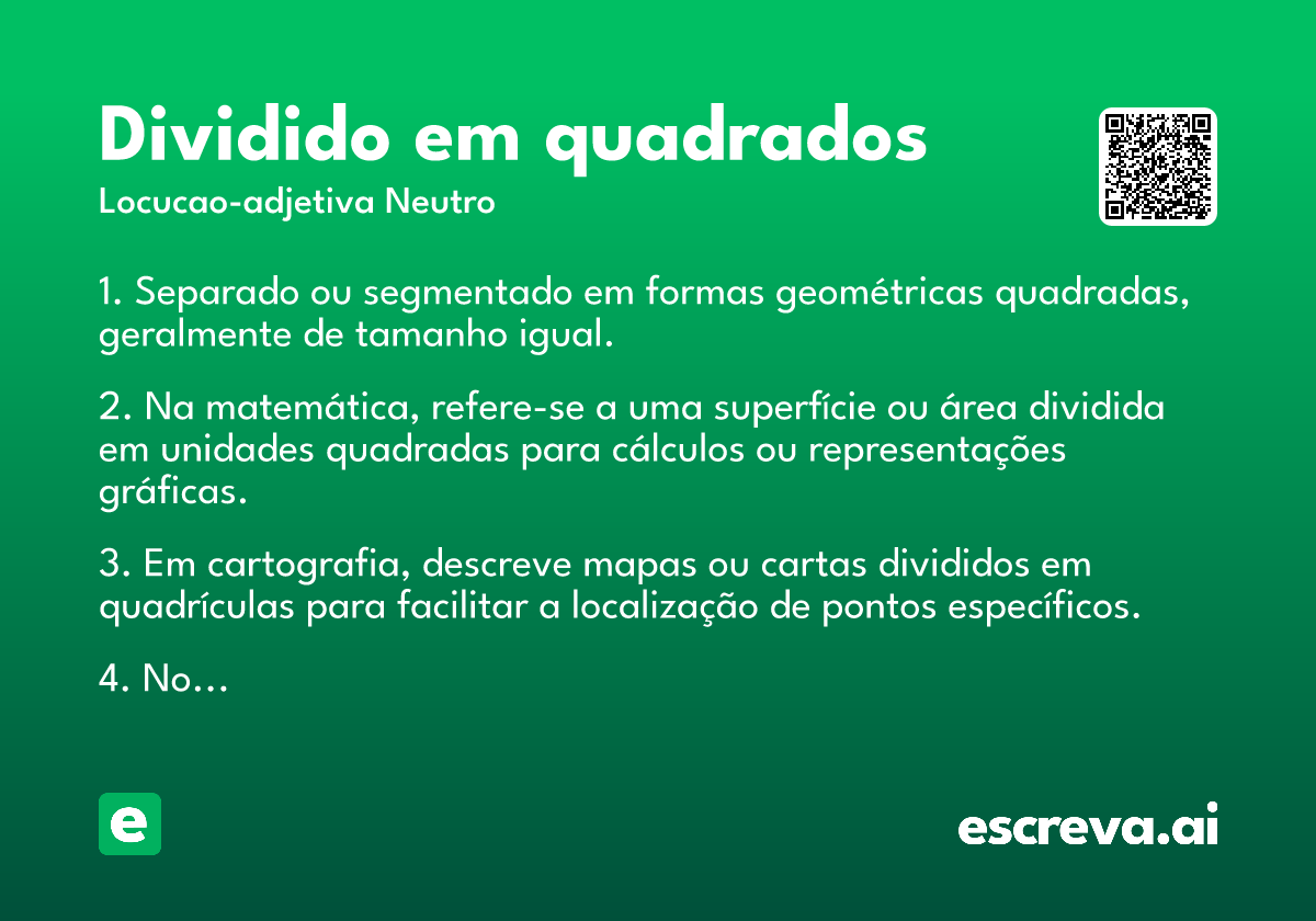 dividido em quadrados