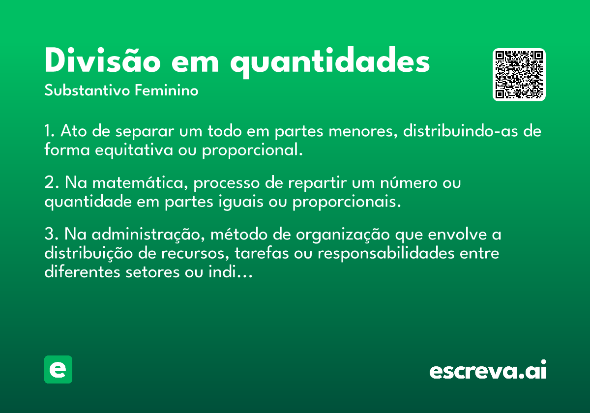 divisão em quantidades