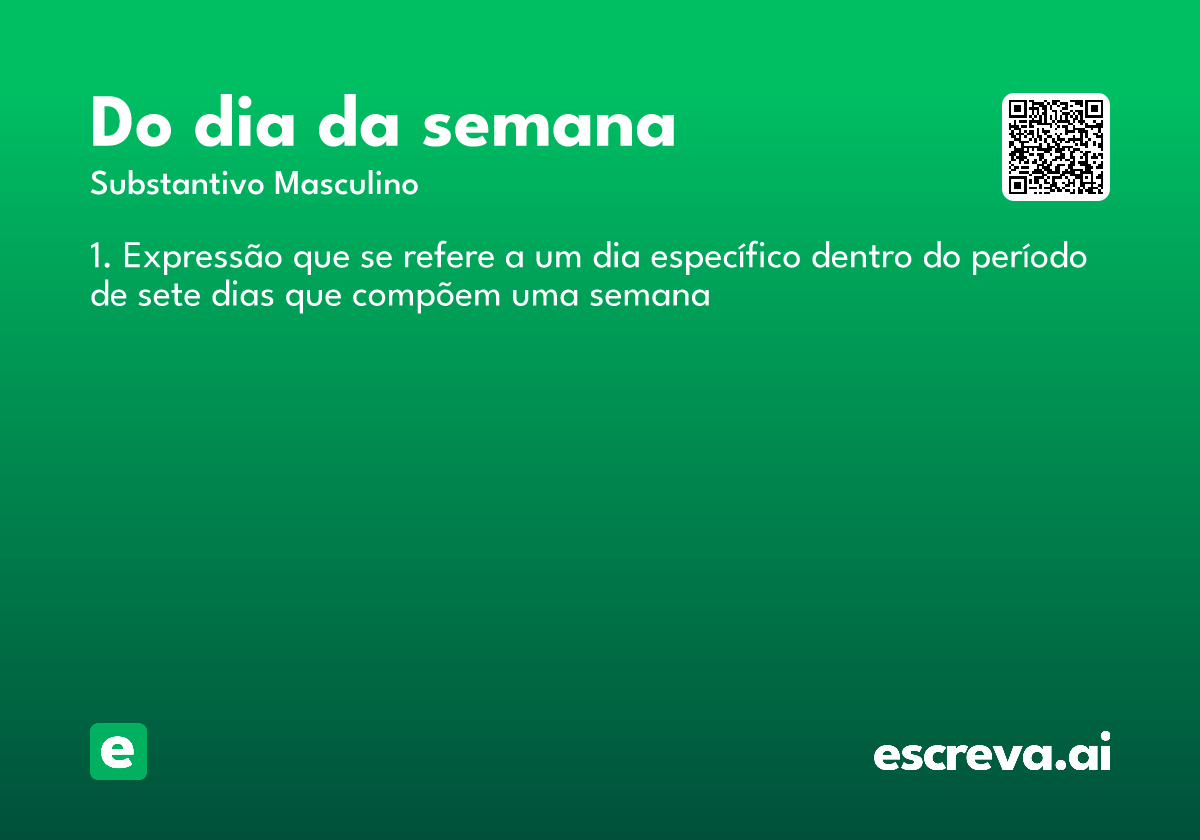 do dia da semana
