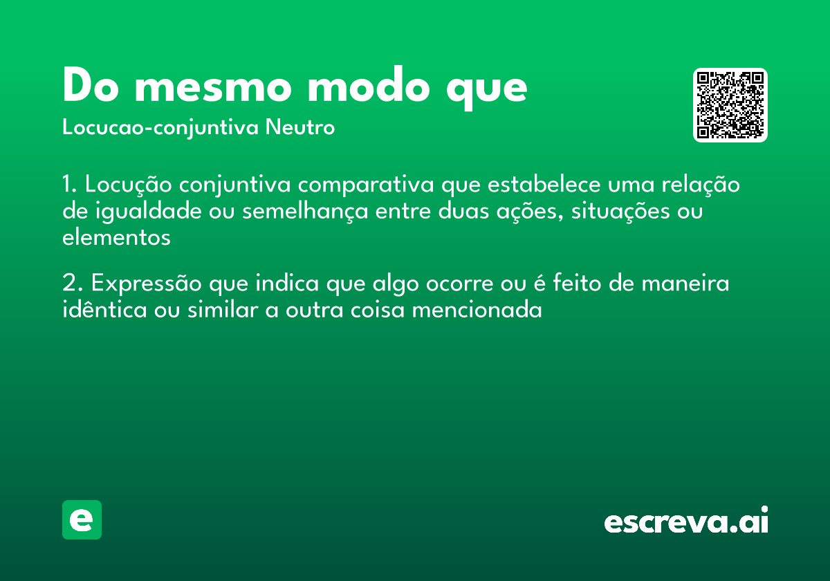 do mesmo modo que