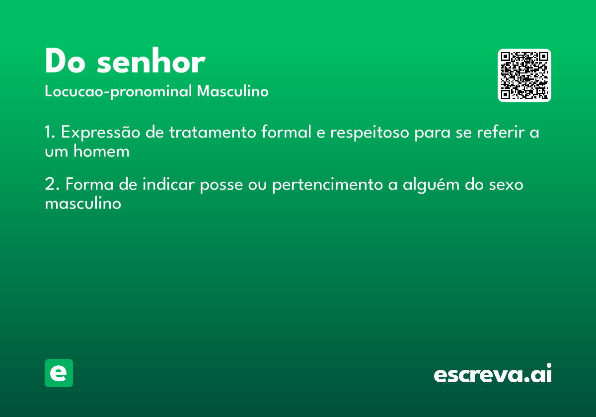 do senhor