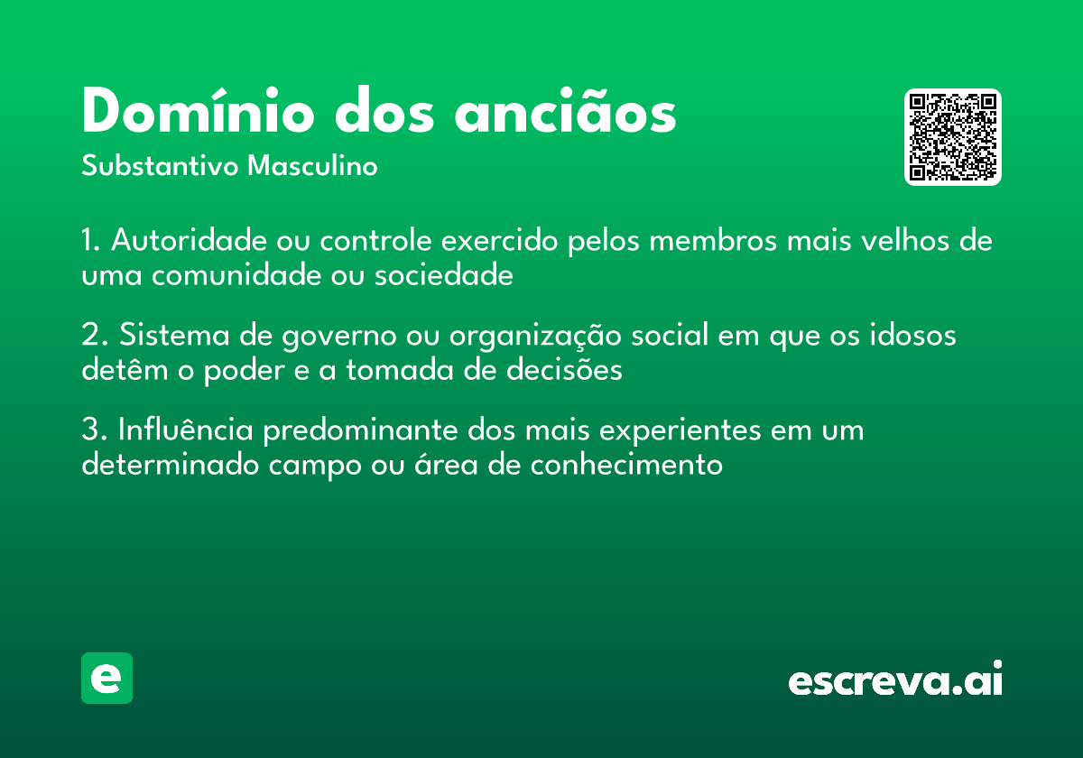 domínio dos anciãos