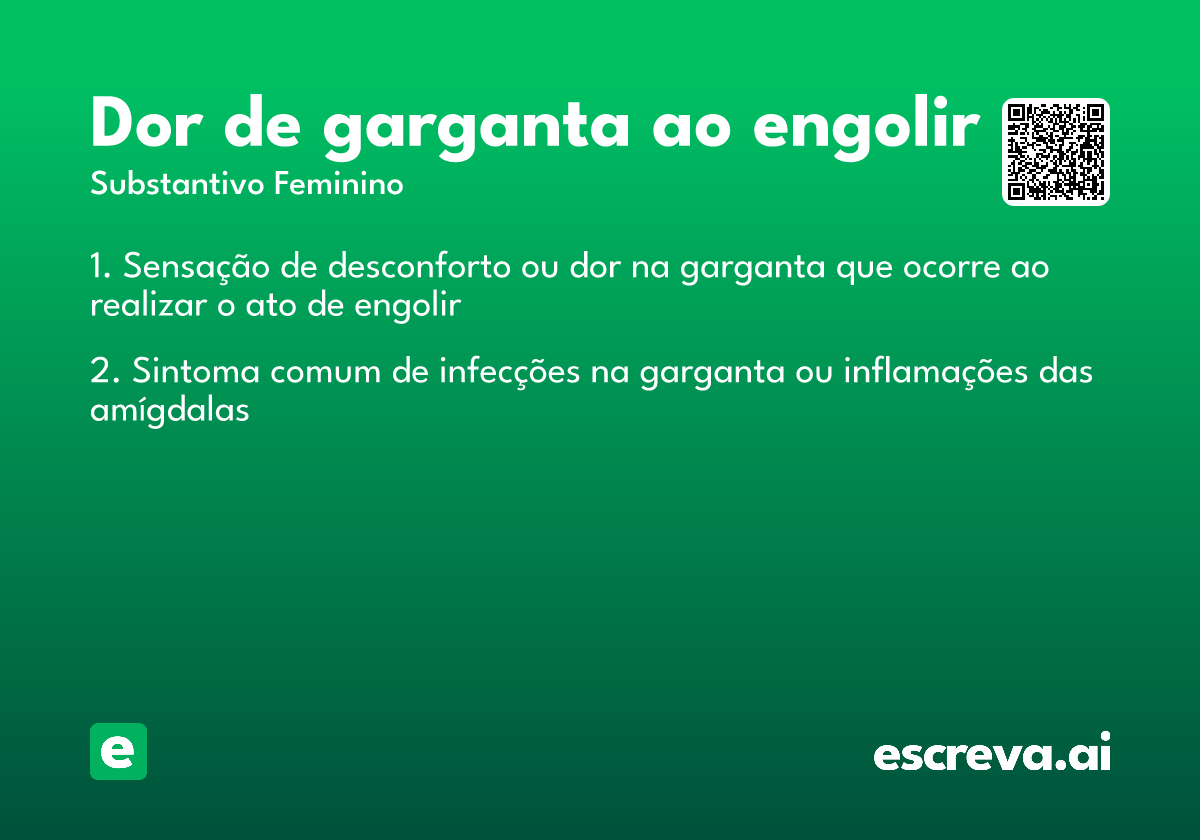 dor de garganta ao engolir