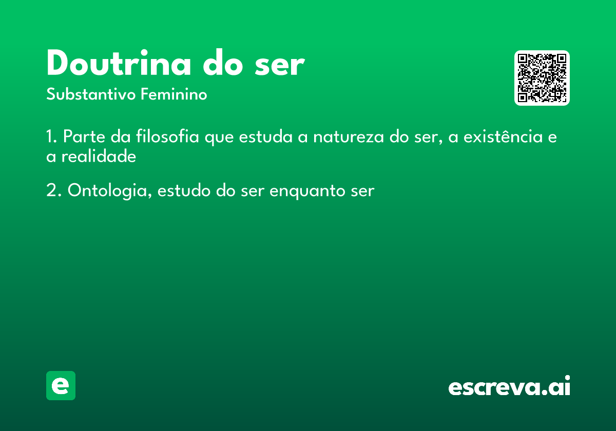 doutrina do ser