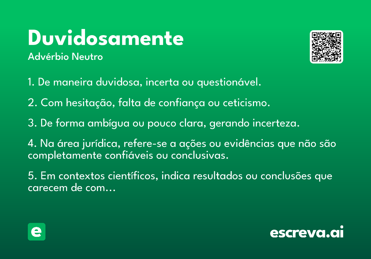 duvidosamente