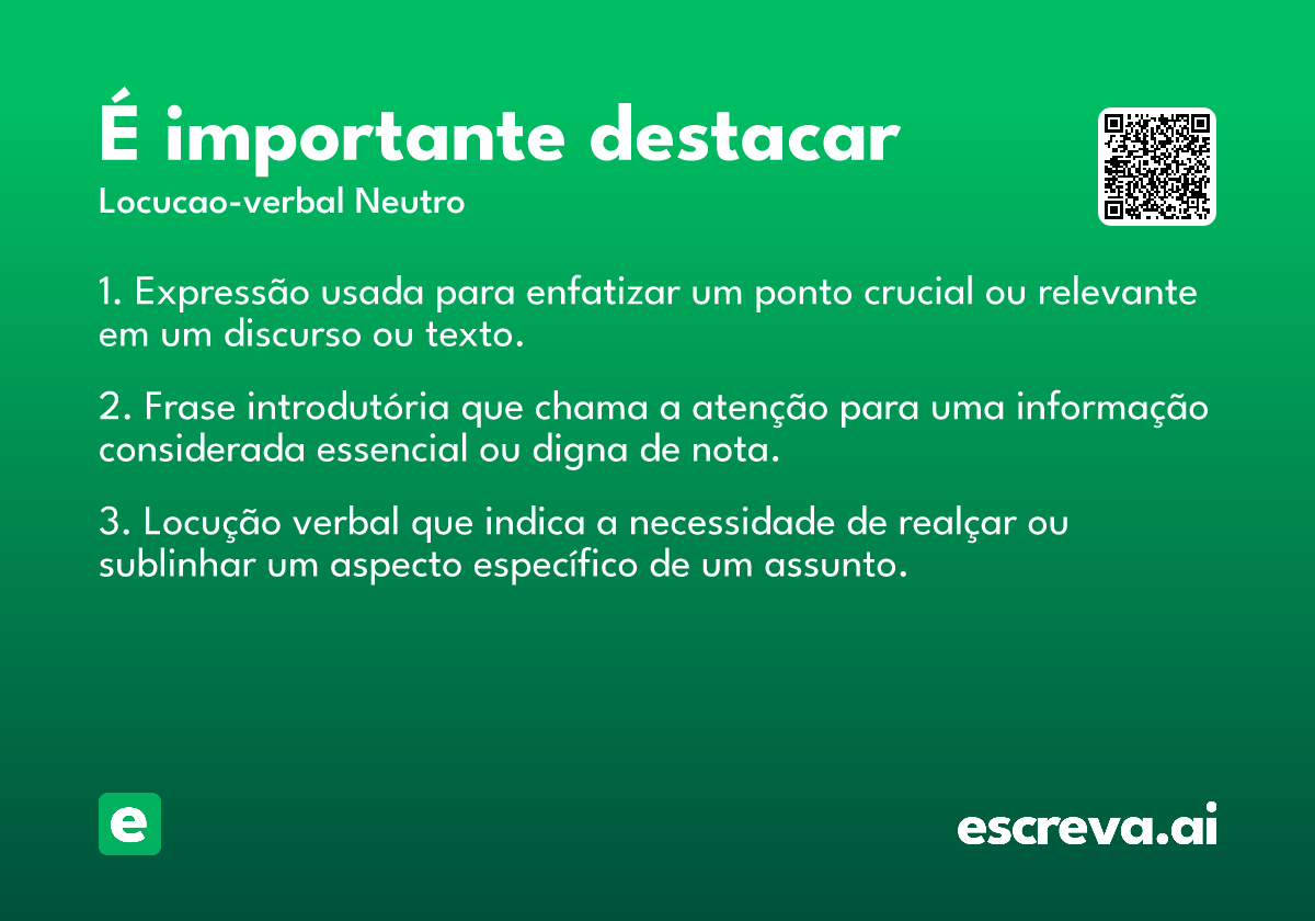 é importante destacar