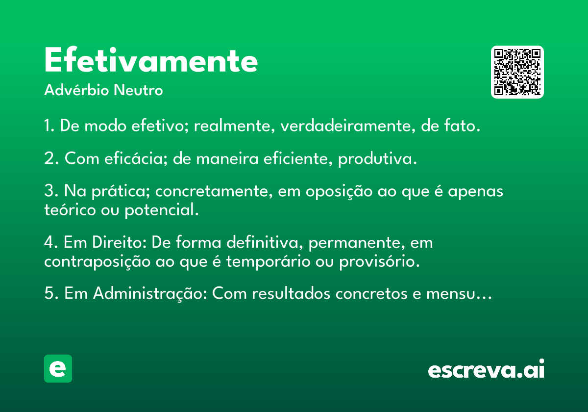 efetivamente