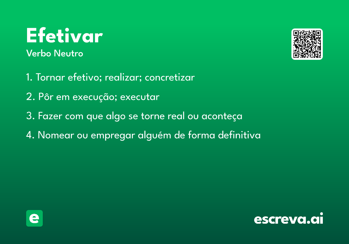 efetivar