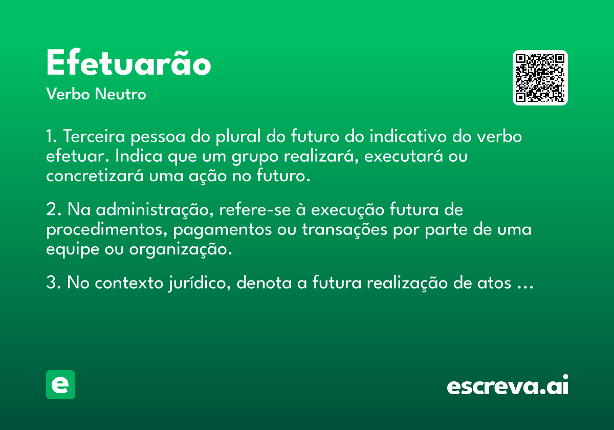 efetuarão