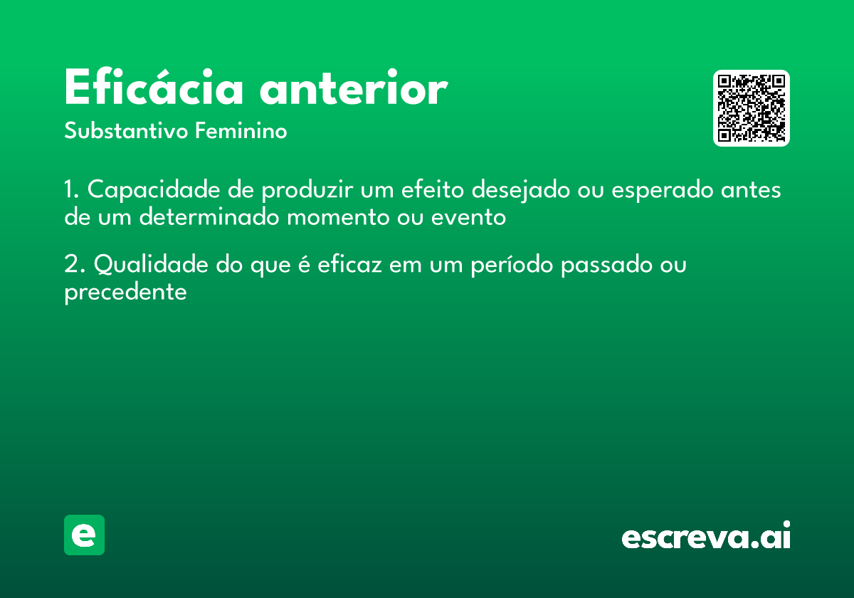 eficácia anterior