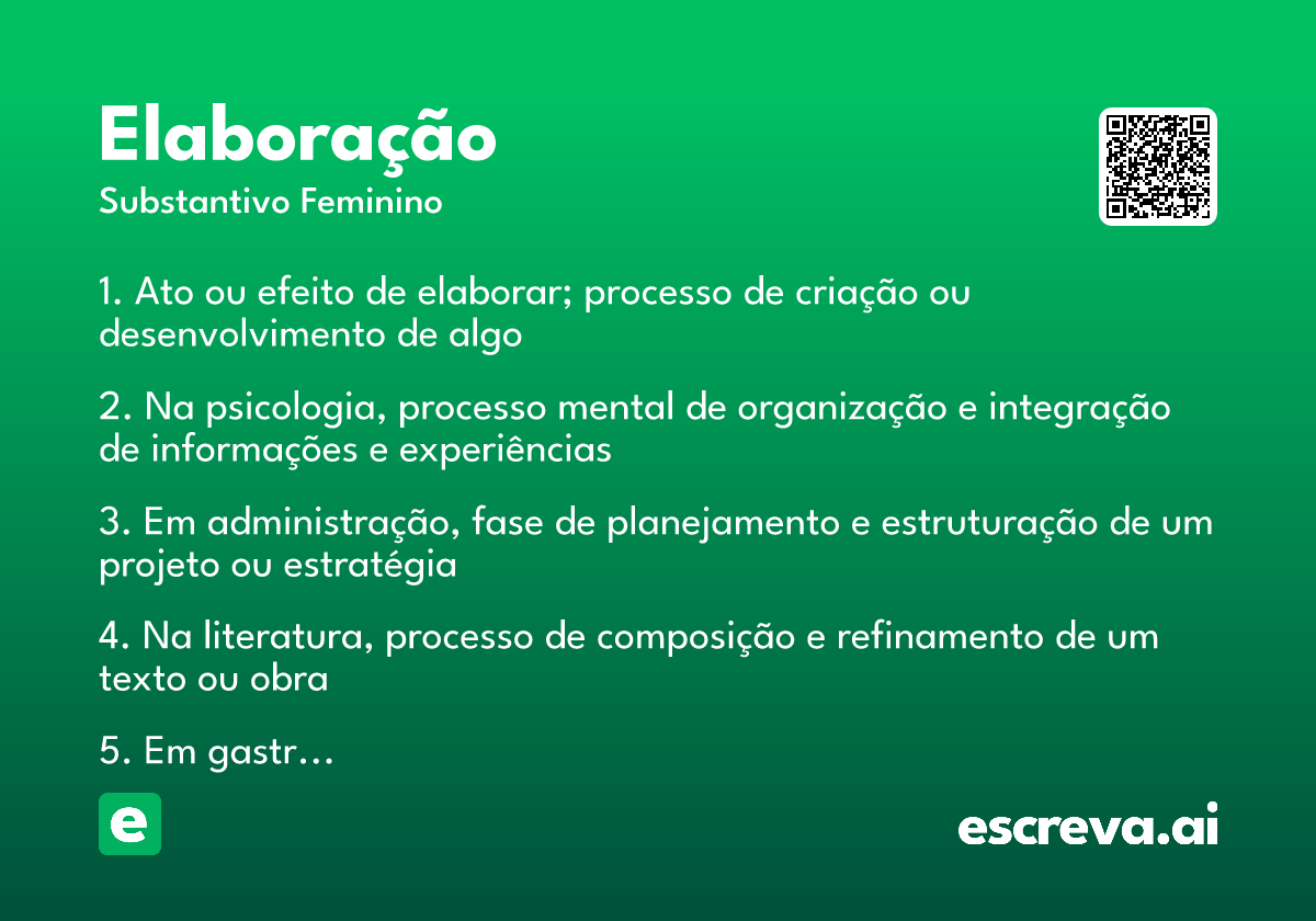 elaboração