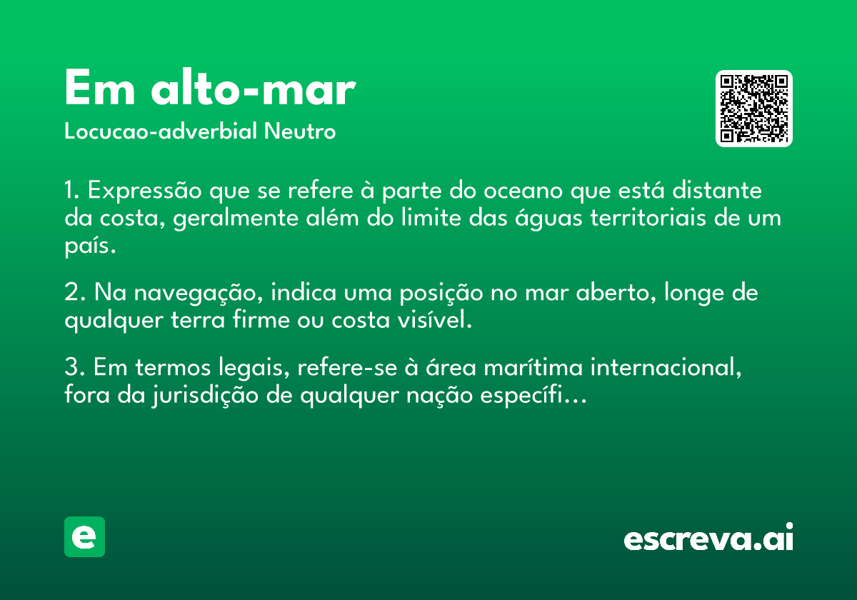em alto-mar