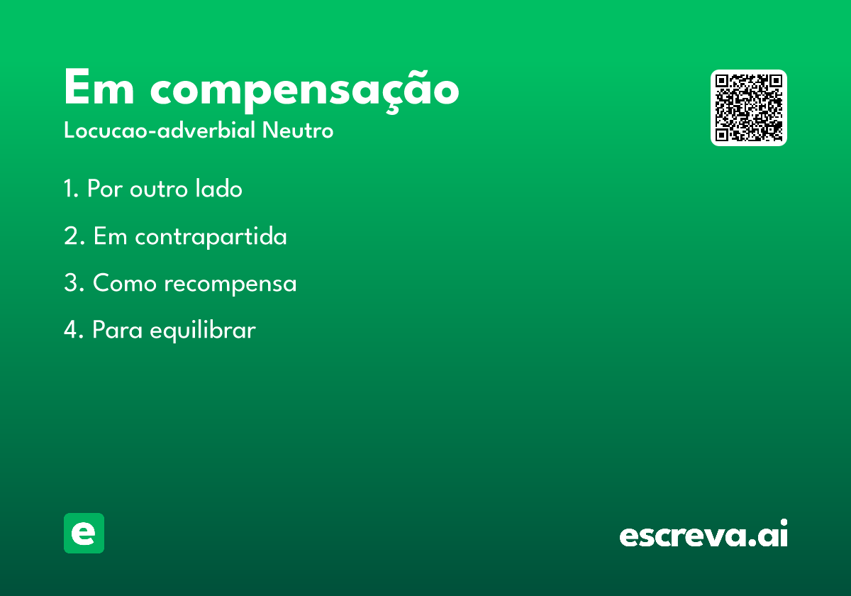em compensação