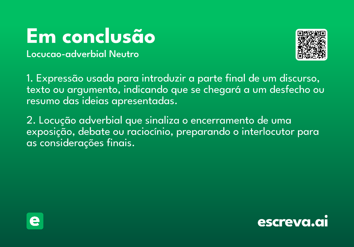 em conclusão